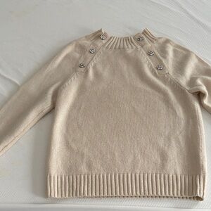 J. Crew Cream Sweater with Button Details